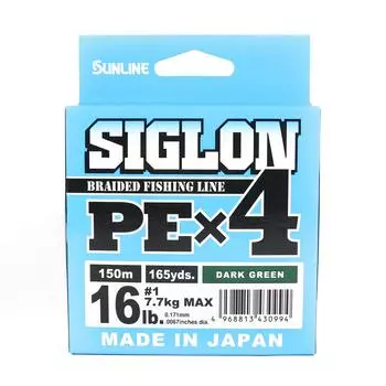 Sunline PE Line X4 Siglon 150M PE 1 16LB Темно-зеленый (0994) темно-зеленого