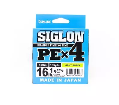 Sunline PE Line X4 Siglon 150M PE 1 16 фунтов лаймово-зеленый (0666) зеленый лайм