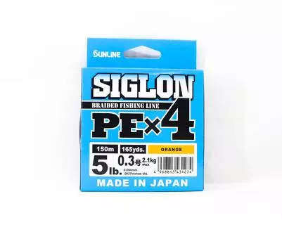 Sunline PE Line X4 Siglon 150M PE 0,3 5 фунтов Оранжевый (1274) оранжевый