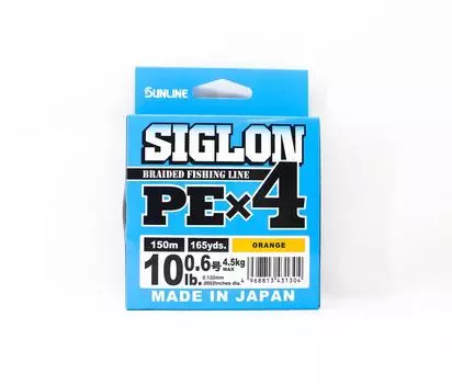 Sunline PE Line X4 Siglon 150M PE 0,6 10 фунтов Оранжевый (1304) оранжевый