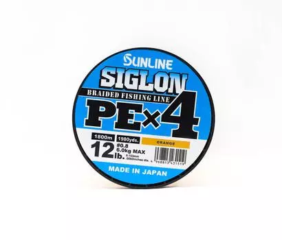 Sunline PE Line X4 Siglon 1800M PE 0,8 12 фунтов Оранжевый (1519) оранжевый