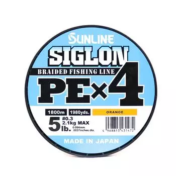 Sunline PE Line X4 Siglon 1800M PE 0,3 5 фунтов Оранжевый (1472) оранжевый