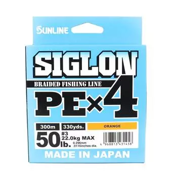 Sunline PE Line X4 Siglon 300M PE 3 50LB Оранжевый (1458) оранжевый