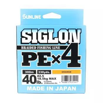 Sunline PE Line X4 Siglon 300M PE 2,5 40 фунтов Оранжевый (1441)