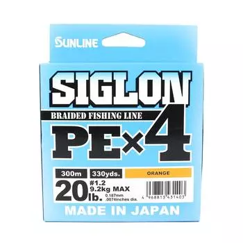 Sunline PE Line X4 Siglon 300M PE 1,2 20 фунтов Оранжевый (1403)