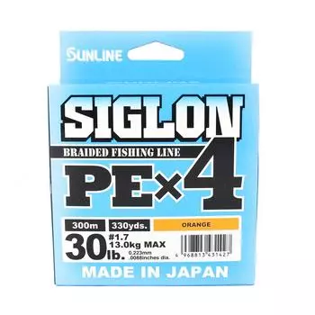 Sunline PE Line X4 Siglon 300M PE 1,7 30 фунтов Оранжевый (1427) оранжевый
