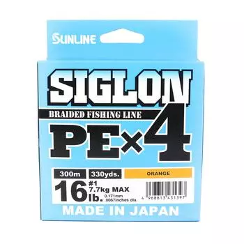 Sunline PE Line X4 Siglon 300M PE 1 16 фунтов Оранжевый (1397) оранжевый