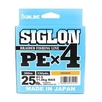 Sunline PE Line X4 Siglon 300M PE 1,5 25 фунтов Оранжевый (1410) оранжевый