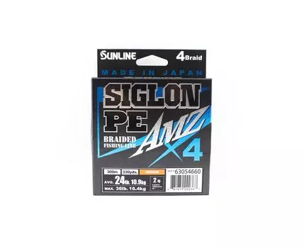 Sunline PE Line X4 Siglon AMZ 300M PE 2 24 фунта оранжевый (0367) оранжевый