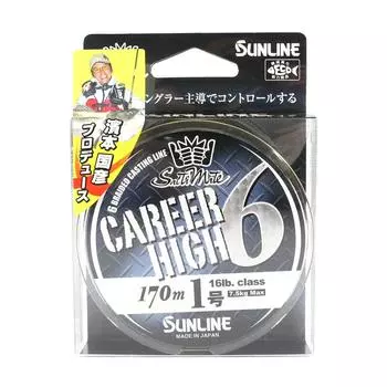 Sunline PE Line X6 Career High 6 Оплетка 170 м PE 1 16 фунтов Светло-желтый (6788) светло-желтого