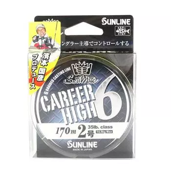 Sunline PE Line X6 Career High 6 Оплетка 170 м PE 2 35 фунтов Светло-желтый (6825) светло-желтого