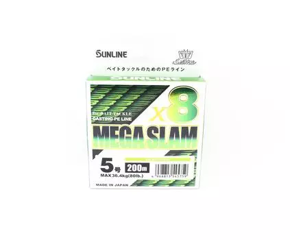 Sunline PE Line X8 Mega Slam Casting 200 м PE 5 80 фунтов лаймово-зеленый (5759) зеленый лайм
