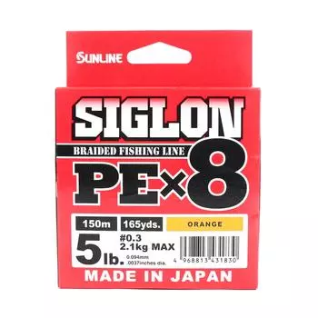 Sunline PE Line X8 Siglon 150M PE 0,3 5 фунтов Оранжевый (1830 г.)