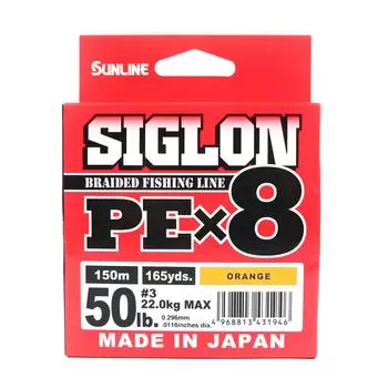 Sunline PE Line X8 Siglon 150M PE 3 50LB Оранжевый (1946 год) оранжевый