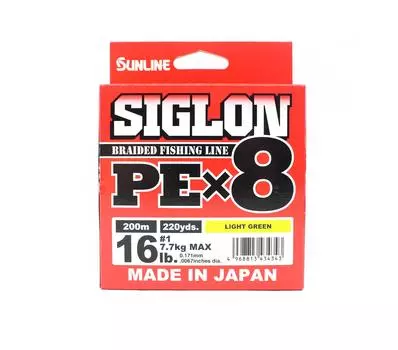 Sunline PE Line X8 Siglon 200M PE 1 16 фунтов светло-зеленый (4343)