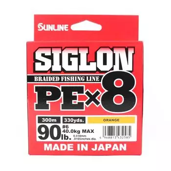 Sunline PE Line X8 Siglon 300M PE 6 90LB Оранжевый (2585) оранжевый