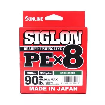 Sunline PE Line X8 Siglon 300M PE 6 90LB Темно-зеленый (2448) темно-зеленого