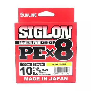 Sunline PE Line X8 Siglon 300M PE 0,6 10 фунтов лаймово-зеленый (2196) зеленый лайм