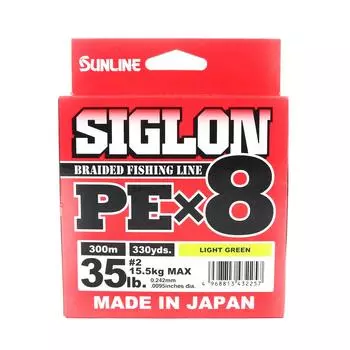 Sunline PE Line X8 Siglon 300M PE 2 35 фунтов лаймово-зеленый (2257) зеленый лайм