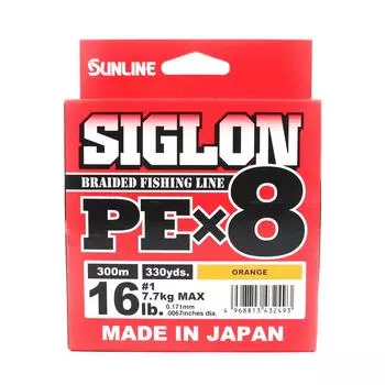 Sunline PE Line X8 Siglon 300M PE 1 16 фунтов Оранжевый (2493)