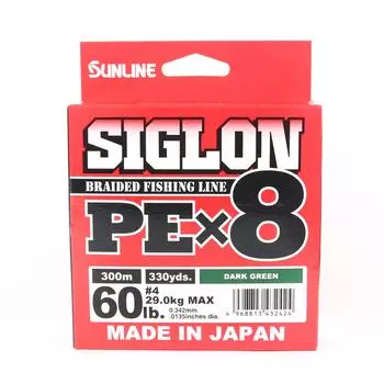 Sunline PE Line X8 Siglon 300M PE 4 60LB Темно-зеленый (2424) темно-зеленого
