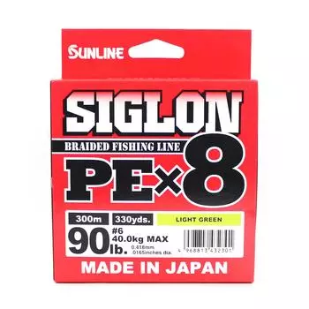 Sunline PE Line X8 Siglon 300M PE 6 90LB Светло-зеленый (2301)