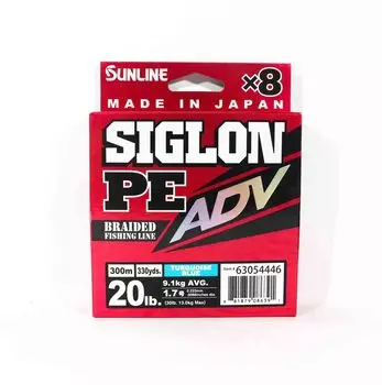 Sunline PE Line X8 Siglon Advance 300M PE 1,7 20 фунтов синий (6391) бирюзовый синий