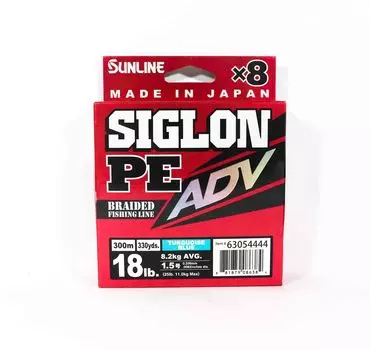 Sunline PE Line X8 Siglon Advance 300M PE 1,5 18 фунтов синий (6384) бирюзовый синий