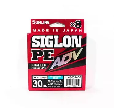 Sunline PE Line X8 Siglon Advance 300M PE 2,5 30 фунтов синий (6414) бирюзовый синий