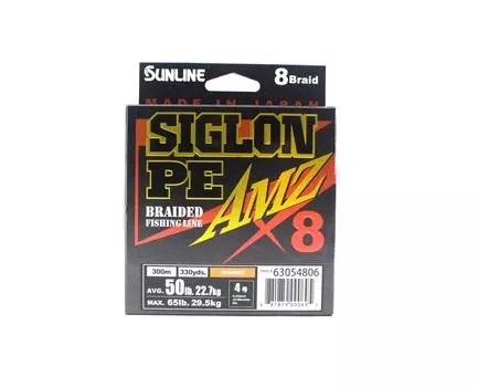 Sunline PE Line X8 Siglon AMZ 300 м PE 4 50 фунтов Оранжевый (0695) оранжевый