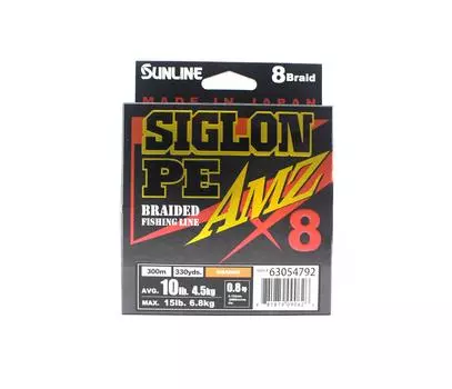 Sunline PE Line X8 Siglon AMZ 300 м PE 0,8 10 фунтов Оранжевый (0626) оранжевый