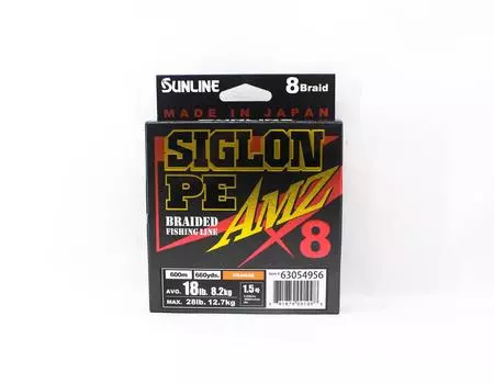 Sunline PE Line X8 Siglon AMZ 600 м PE 1,5 18 фунтов Оранжевый (1098) оранжевый