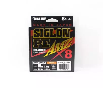 Sunline PE Line X8 Siglon AMZ 600 м PE 1,2 16 фунтов Оранжевый (1081) оранжевый