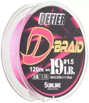 SUNLINE Shooter Defyre 120m single item D-Braid 19lb/#1.5 розовый