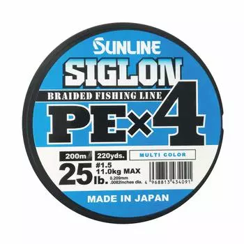 SUNLINE Siglon PEx4 Fishing 5 25LB J Леска, 200м, Цвета, 1.5 №,