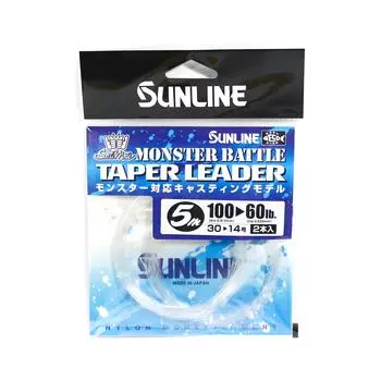 Sunline Taper Leader Нейлон Monster Battle 5 м 60–100 фунтов (8652) чистый