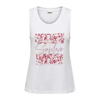 Sunlove15325254 4076 Women s White Printed Sleeveless Top JDY белый