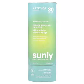Sunly, Минеральный солнцезащитный стик для лица, SPF 30, Без отдушек, 20 г(0,7 унции)