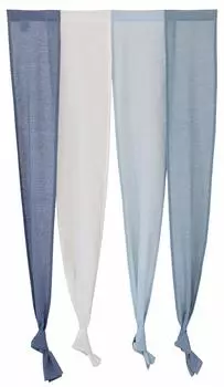 Sunny day fabric Seine Noren 85cm wide x 170cm curtain curtain, long, blue, 4-panel синий