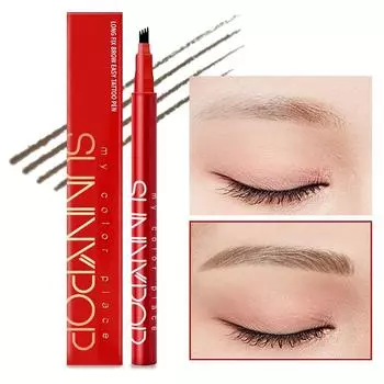 Sunny Pop Long Fix Brow Easy Eyebrow Tattoo Pen, 02 Natural Brown, 1 piece