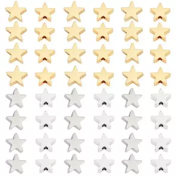 SUNNYCLUE 2 цвета 60 штук разделительные бусины большие отверстия звездные бусины части рондель бусины звездообразные латунные бусины латунные бусины металлические бусины металлические бусины большие