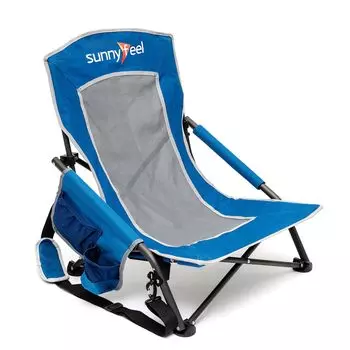 SUNNYFEEL Кемпинговое кресло-качалка Складное садовое кресло с подстаканником и карманом для хранения вещей Сетчатая спинка-реклайнер для портативного кемпингового кресла-качалки с