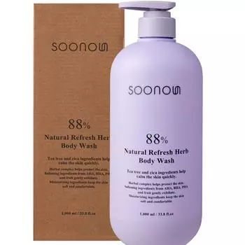Sunoeun Natural 880,000PPM травяной слабокислый парфюмированный гель для душа от прыщей на спине, 1 шт., 1 л