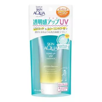 Sunplay Skin Aqua Tone Up UV Essence Mint SPF 50+ PA++++, защищает от ультрафиолета и придает коже прозрачность, 80 г