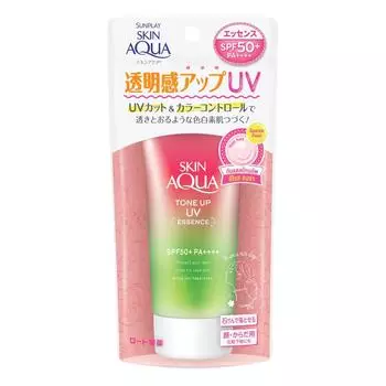 Sunplay Skin Aqua Tone Up UV Essence Rose Aura SPF 50+ PA++++, защищает от ультрафиолета и придает коже прозрачность, 80 г 80 g