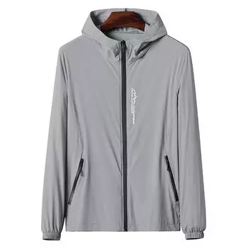 Солнцезащитная одежда мужская летняя куртка дышащая корейская Ice Silk Anti Ultraviolet повседневная тонкая куртка XXL