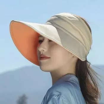 Sunscreen Folding Empty Top Cap Sunshade Double-face Sun Hat Ice Silk High Ponytail Hat Streetwear темно серый