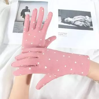 Sunscreen Gloves Female UV Protection Driving Summer Cotton Touch Screen Thin Breathable Riding Elastic Windproof Gloves.