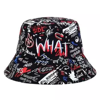 Sunscreen Graffiti Fisherman Hats Printing Letter Bucket Hat Casual Cap Hip Hop Cap Summer