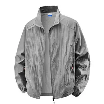 Sunscreen Men s Summer Jacket Thin Skin Light-proof UV Fishing Ice Silk Men s Sunscreen Suit Men s M
